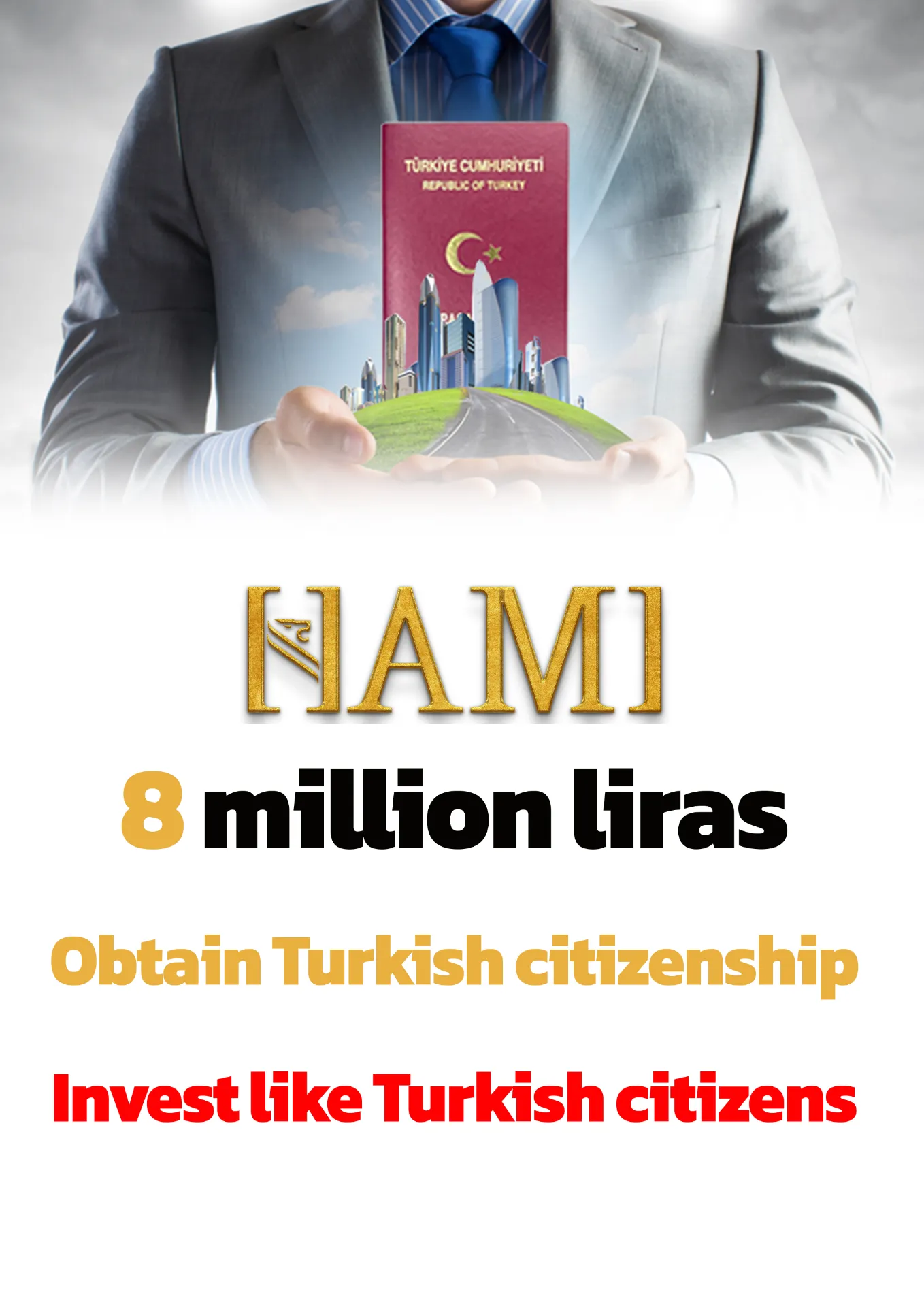 The special offer of the international sponsoring holding for you to obtain Turkish citizenship with 8 million liras